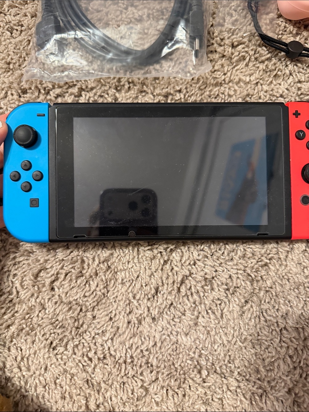 LIKE NEW Nintendo Switch with Neon Blue & Neon Red Joy‑Con and Accessories - Picture 6 of 9